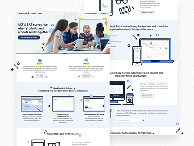 Quesbook Schools Landing Page edtech education landing page product design ui design