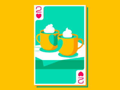 2 of Hearts card cards deck hearts illustration illustrator playing cards vector vector art