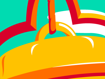 Bell Tower bell illustration illustrator orange red teal vector vector art yellow
