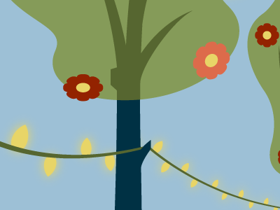 Tree Lights flowers illustration illustrator lights tree trees vector vector art