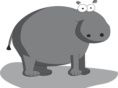 Hippo animal cartoon illustration vector