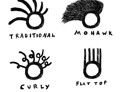 Kokopelli Hairstyles cartoon illustration