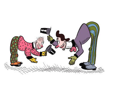 Alphonse and Gaston comic strip illustration vector