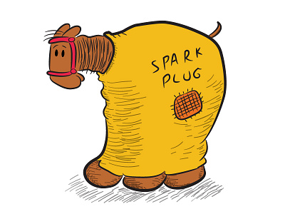 Spark Plug comic strip illustration vector