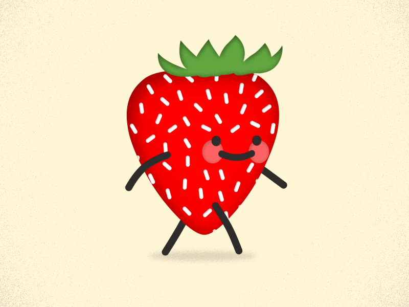 Strawberry Walk 2d ae after aftereffect animation cab character cycle effect walk walkcycle