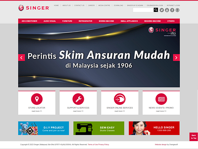 Singer Malaysia Website Design creative design ui ux web design web development website