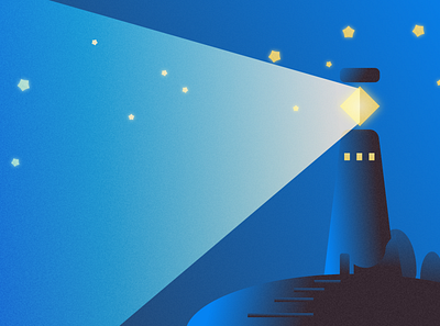 Lighthouse gradients graphic design illustration lighthouse minimalist night noise texture