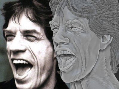 Mick 3d print 3d modeling 3d print 3d printing bust face head hollywood jagger music rock star zbrush