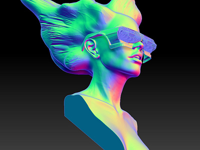 Lady in Futuristic Car sunglasses