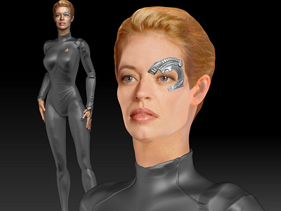 7'o'9 3d print model 1990 3d 3d modeling 3d print 3d printing 7 of 11 7 of 9 actress face head hollywood jeri ryan movie scifi series star star trek tv voyager zbrush