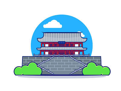 Zhen hai tower foochow fuzhou illustration vector