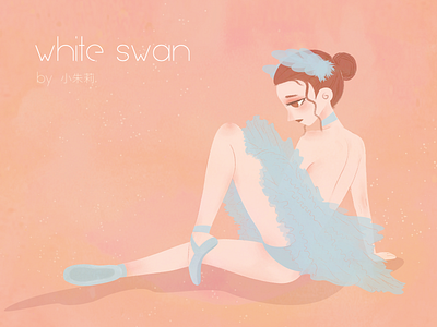 white swan character illustration light colors vector