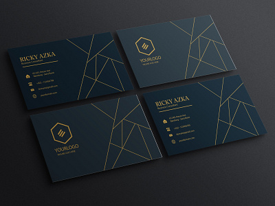 Gold & Dark Elegant Business Card business card business card design card card design design elegant dark card graphic design
