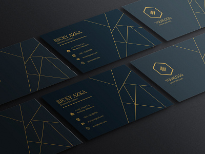 Elegant Gold & Dark Business Card