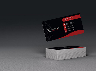 Dark Red Elegant Business Card Design business card business card design card card design design elegant dark card graphic design