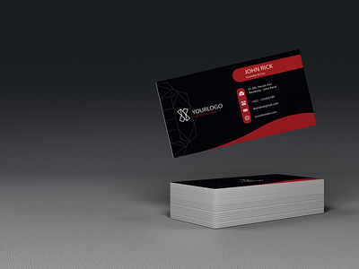 Dark Red Elegant Business Card Design