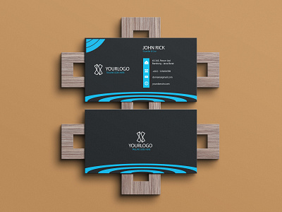 Blue Dark Elegant Business Card