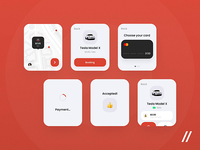 Carsharing Apple Watch App app apple apple watch card carsharing design figma map mobile payment product purrweb tesla ui ux