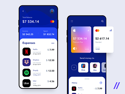 Mobile Banking & Finance App app apple pay banking banking app credit card design figma finance finance app free freebie income ios mobile netflix payment product purrweb ui ux