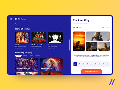 Movie App app concept design feedback figma film lion king movie product purrweb rating review ui ux web