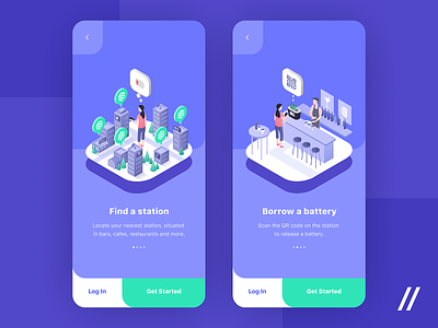Charge on the Go Onboarding Screens