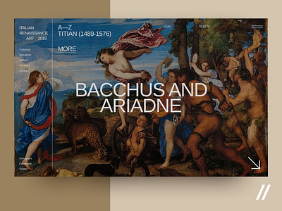 Bacchus and Ariadne art concept design exhibition figma gallery interface italian modern museum product purrweb ui ux web