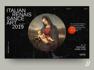 Italian Renaissance art 2019 Web Interface art concept design figma italian product purrweb ui ux web website