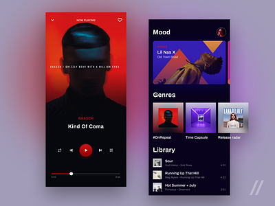 Music Player App Design app design figma library mobile mood music player product purrweb songs ui ux