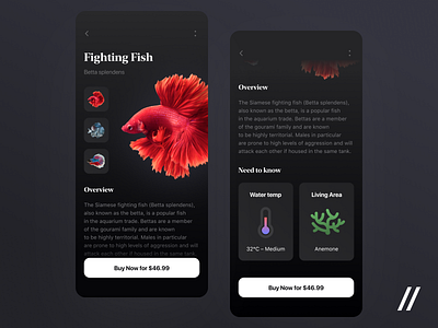 Fish Finder App app buy now concept description design details figma fish mobile overview product purrweb search ui ux