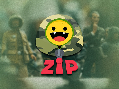 Soldier Speaker Logo audio face green happy miguelsilvadesign militar soldier sound speaker zip