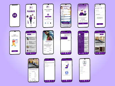 Pickmate | Roommate Finding App (UI/UX Project) branding graphic design logo motion graphics ui