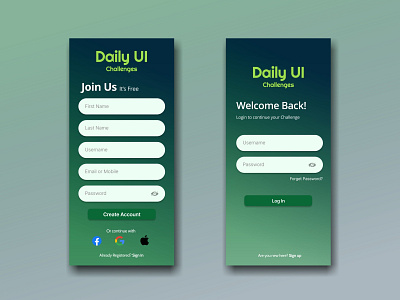 Sign Up page | DailyUI :: 001 app design graphic design ui