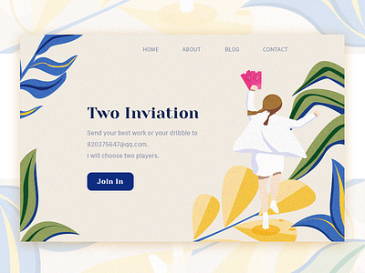 two Dribbble invitations webillustrations／invations