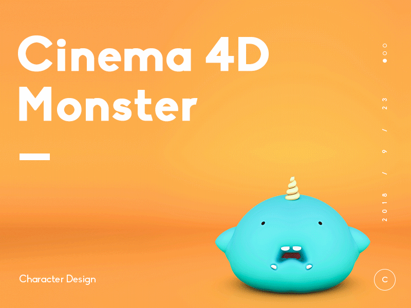 Monster 3d animation c4d character cinema 4d cute design effects illustration monster motion art octane render web