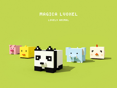 Voxel Animal 2.5d 3d animal character illustration isometrics magicavoxel voxel