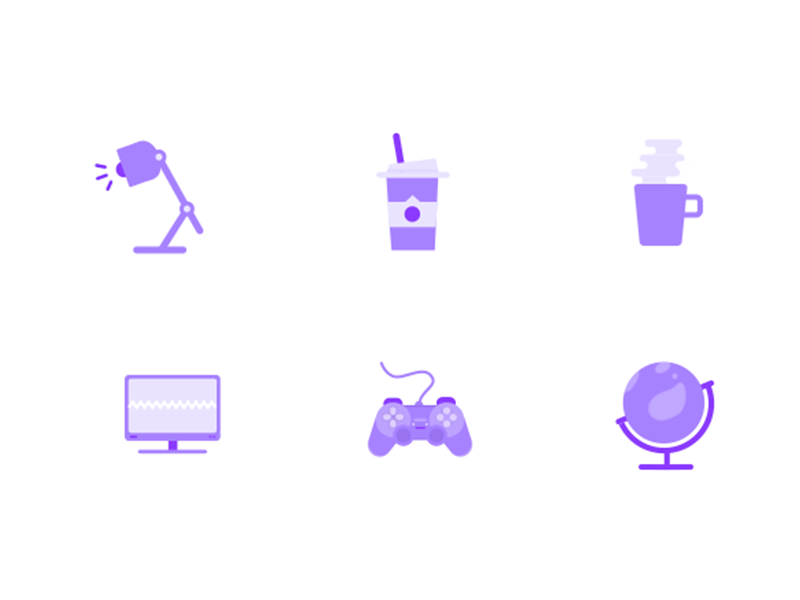 Icons-My desk app branding coffee design desk effects game gif icons illustration typography ui ux