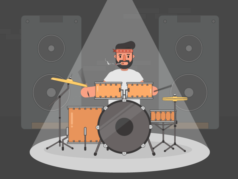 one man band drummer clipart