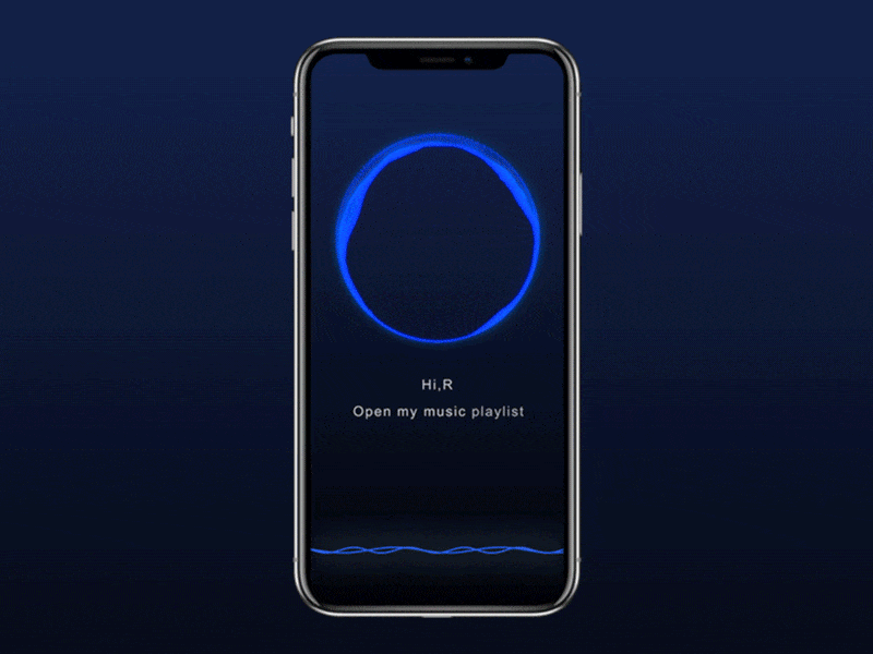 Smart Voice 3d ai animation app black design effects interface iphonex music soundwave ui ux voice