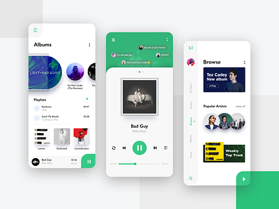 Albums & Music player animation app art clean design effects icon iphonex music app music player song ui ux
