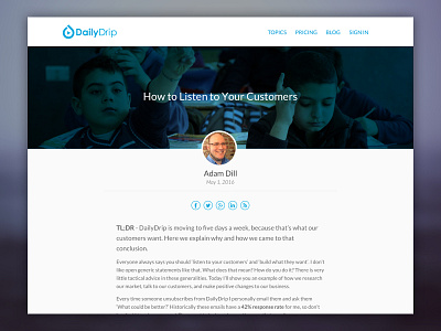 Daily Drip blog redesign