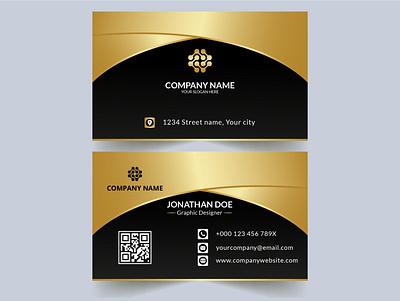 Black and gold business card template office card