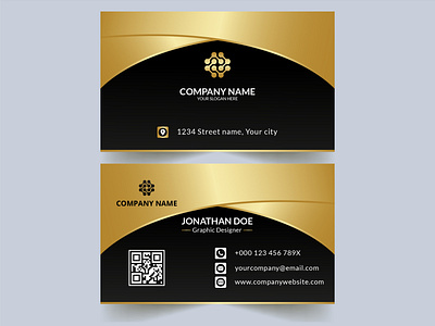 Black and gold business card template