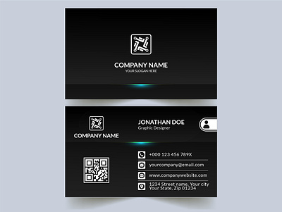 Company business card vector black identity cards