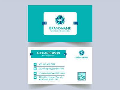 Aqua Green Creative Vector Business Card