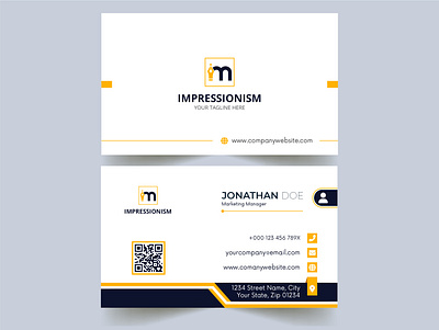 Flat corporate business card template office card