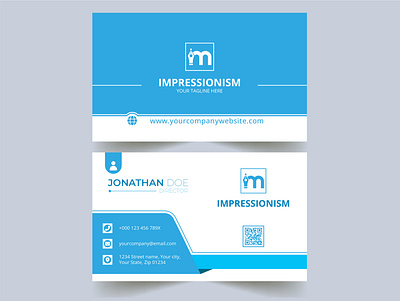 Stylish business card design sky blue creative business card