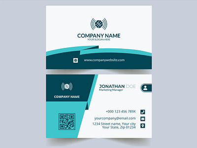 Premium business card template multicolor