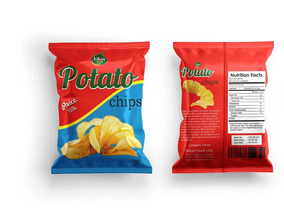 Potato Chips packet chips packet design graphic design illustration packet product packaging vector