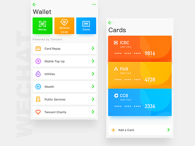 Wechat Redesign---Wallet and Cards