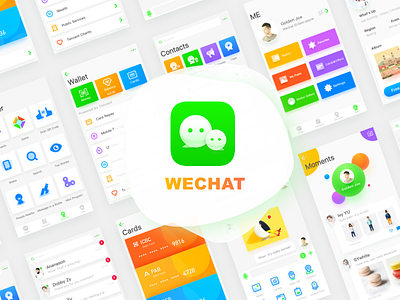 Wechat Redesign---All Screen card chat color contact discover icon me moment profile wallet